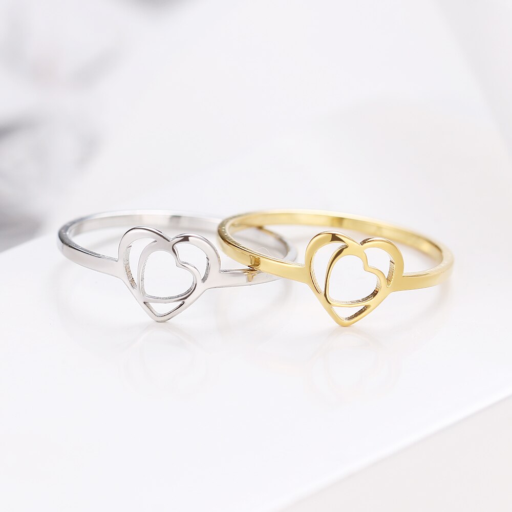 Bague acier inoxydable amour