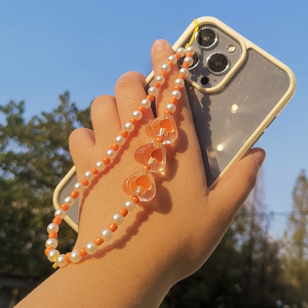 Bijoux pour téléphone en perle