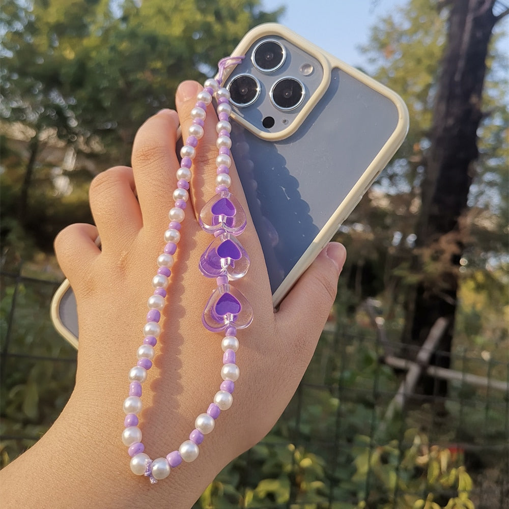 Bijoux pour téléphone en perle