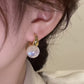 Boucle d'oreille acier inoxydable perle culture