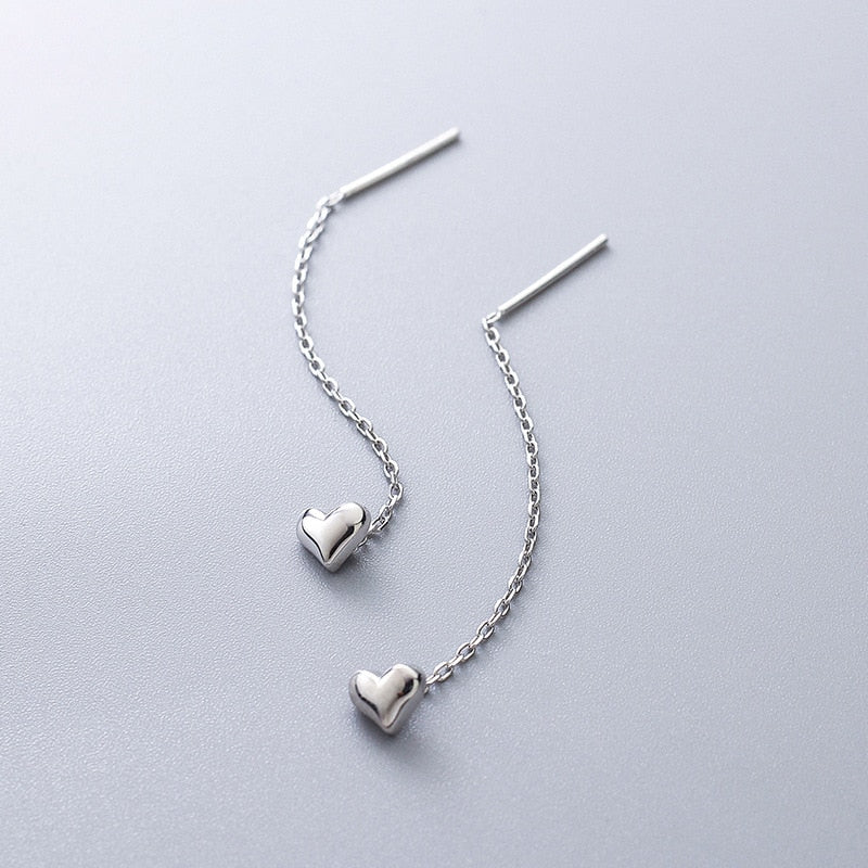 Boucle d'oreille fantaisie pendante argent