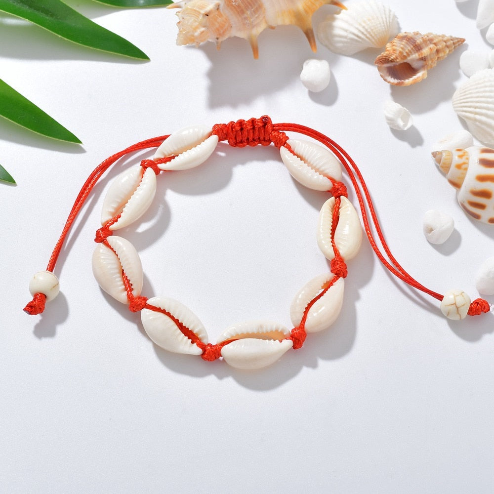 Bracelet de cheville coquillage naturel