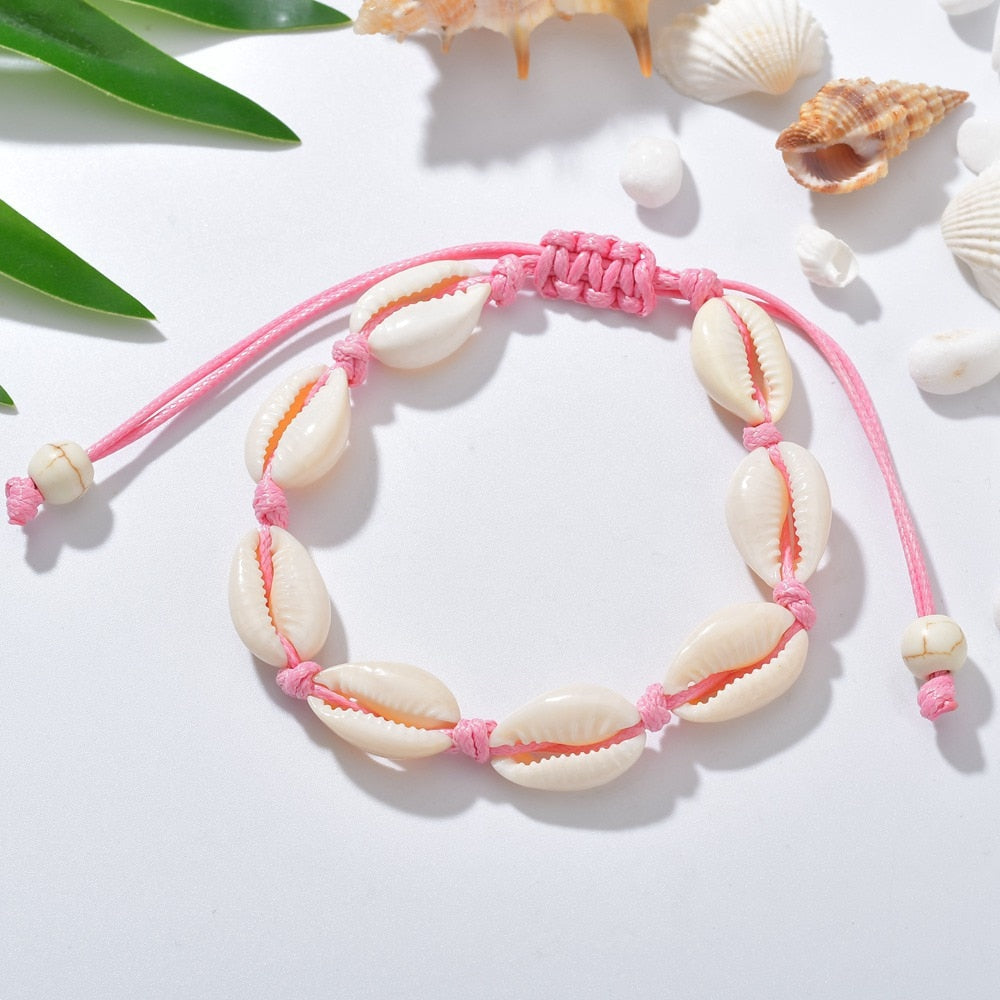 Bracelet de cheville coquillage naturel