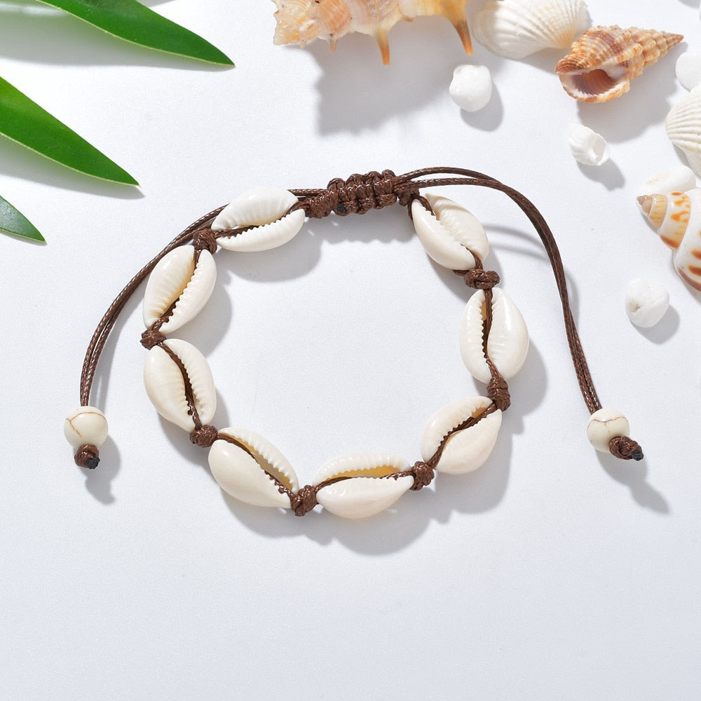 Bracelet de cheville coquillage naturel