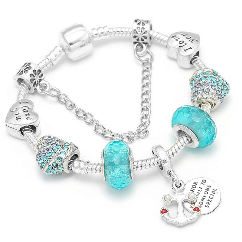 Bracelet fantaisie femme ancre