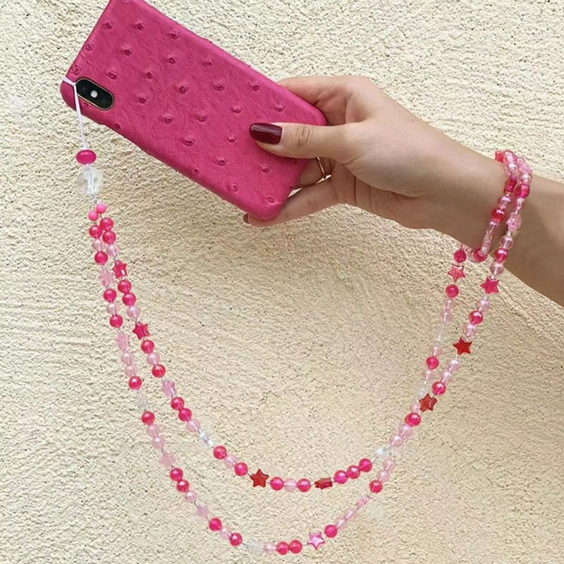 Chaine de téléphone long pink