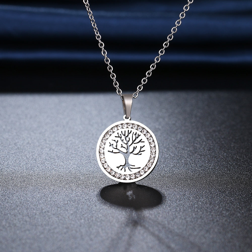 Collier acier inoxydable arbre de la vie