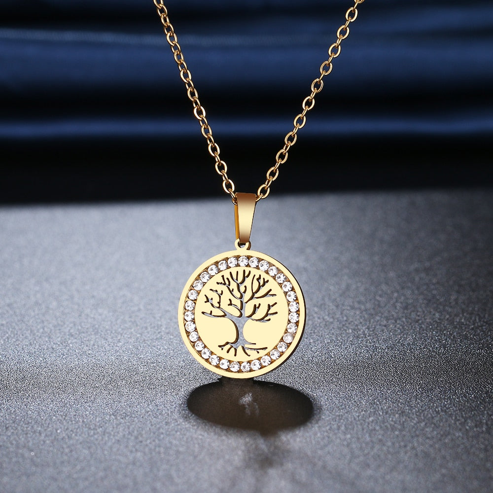 Collier acier inoxydable arbre de la vie