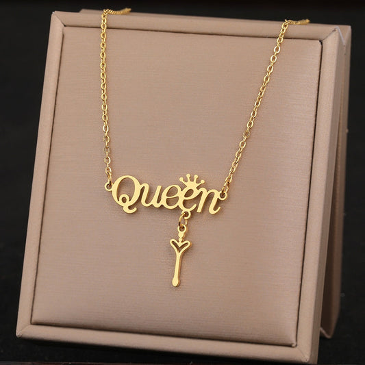 Collier acier inoxydable queen