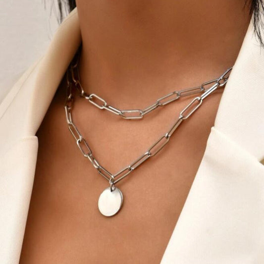 Collier fantaisie grosses chaines femme