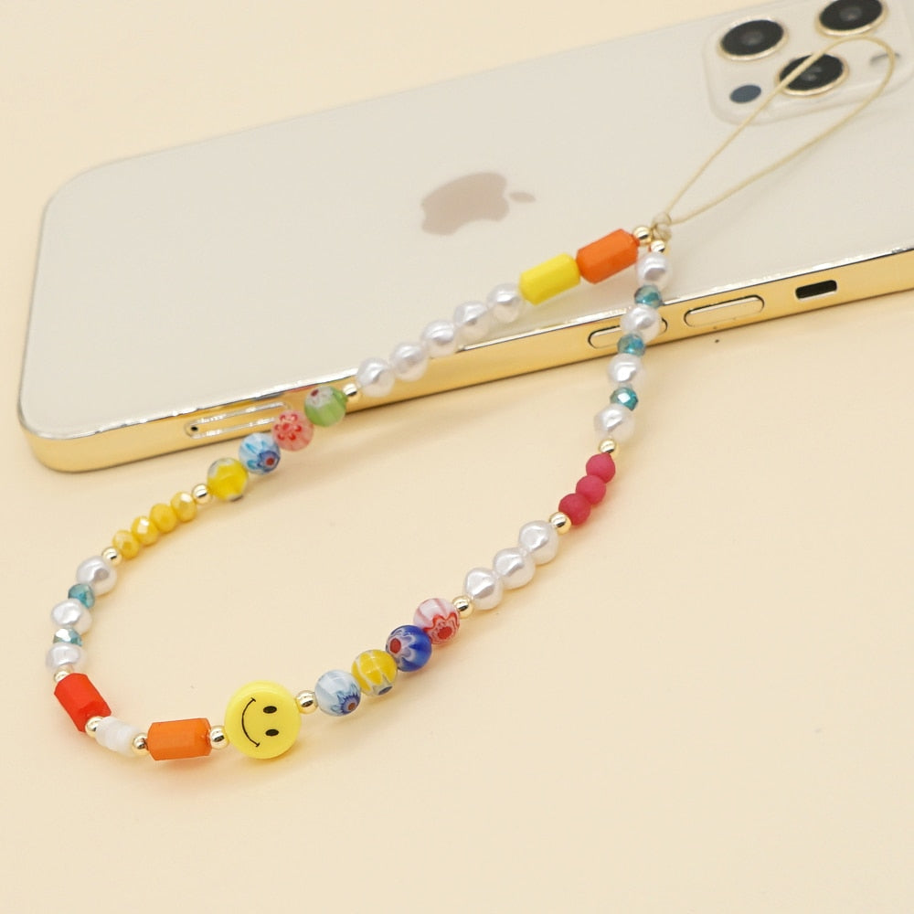 Collier téléphone perles smiles