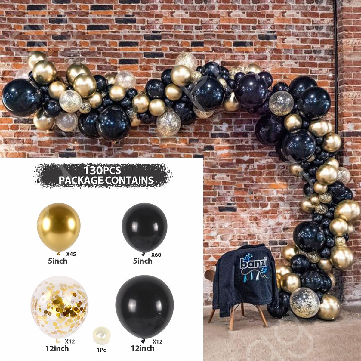 Ballon anniversaire adulte chic gold