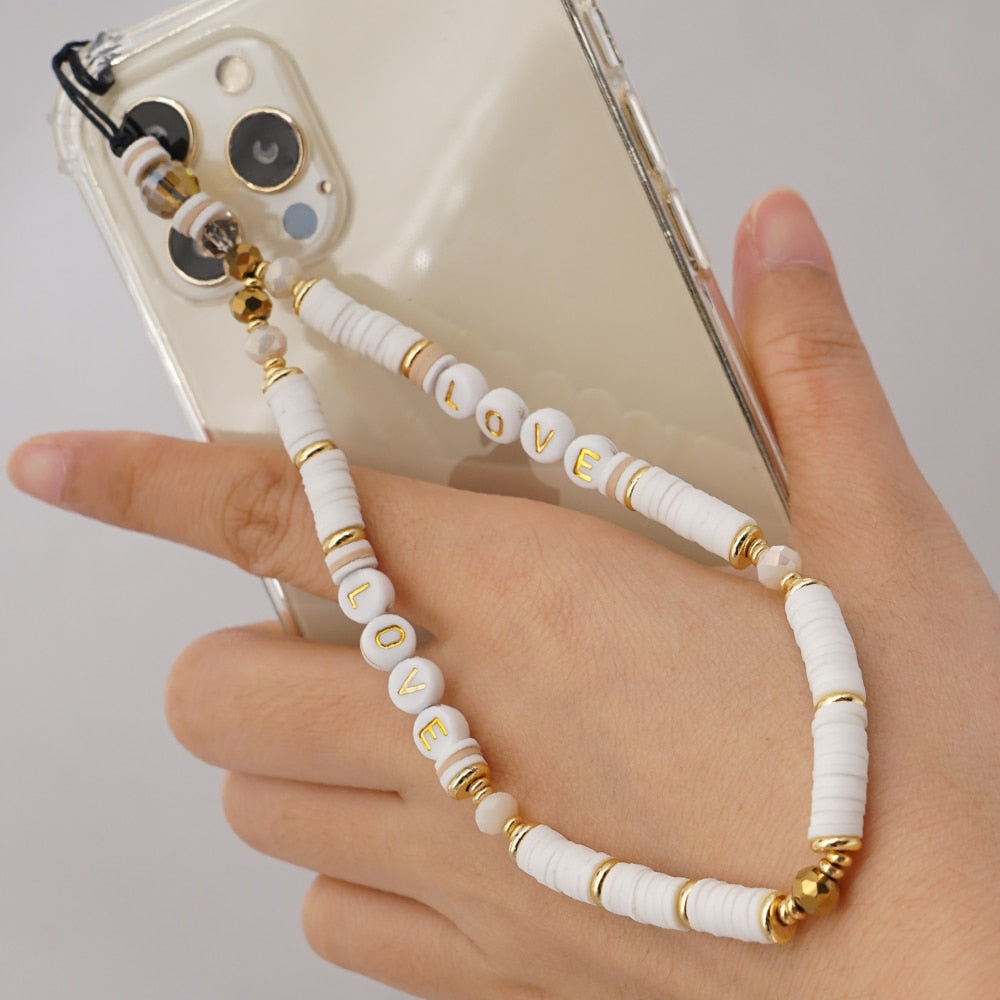 bijoux de téléphone perle blanc