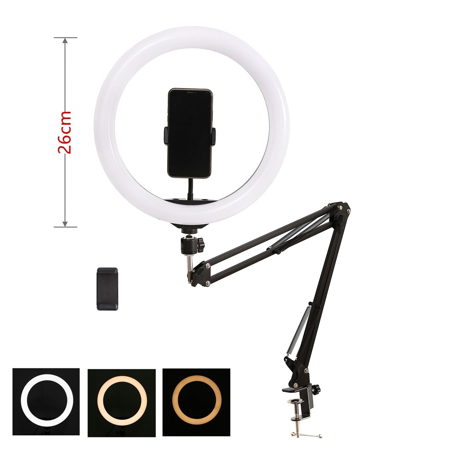 ring light avec trépied pliable