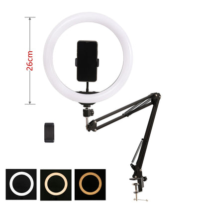 ring light avec trépied pliable