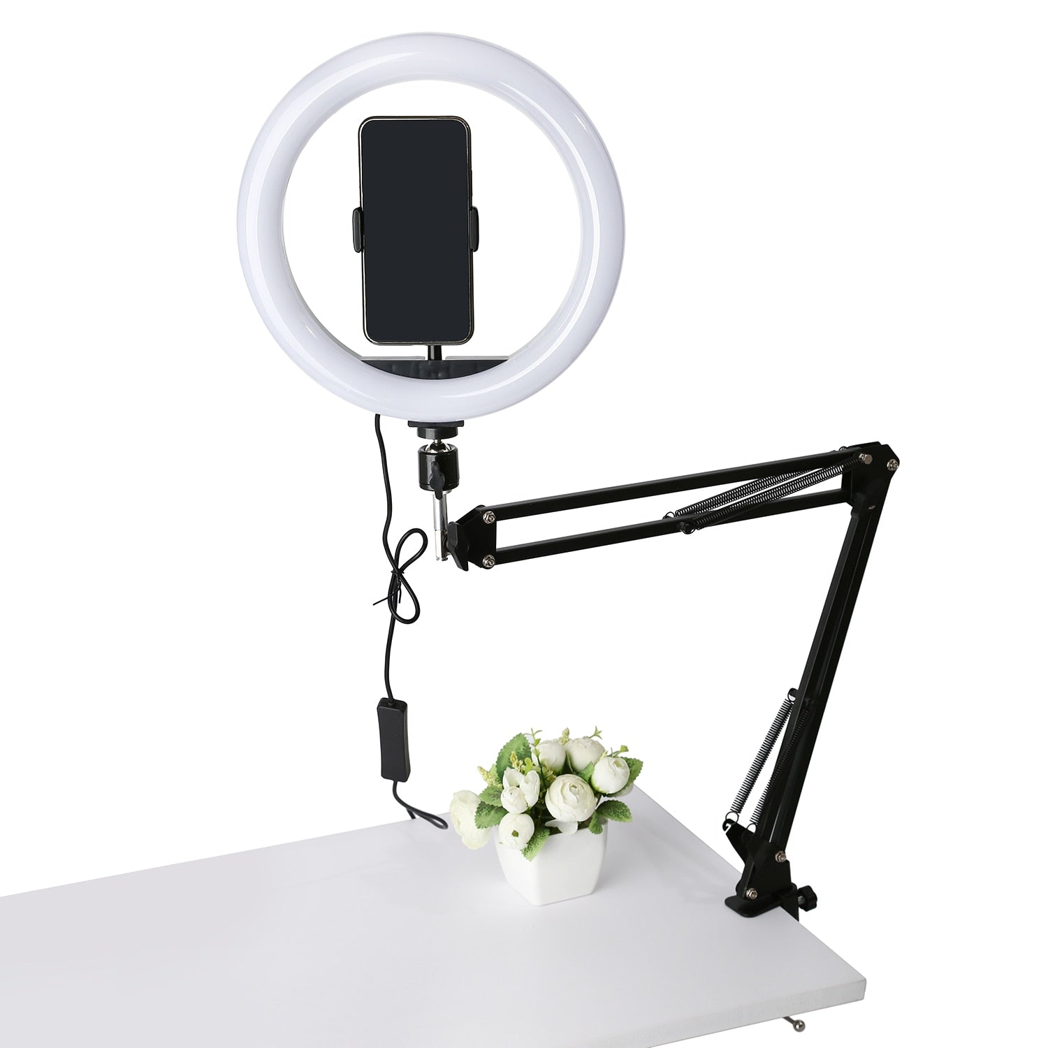 ring light avec trépied pliable